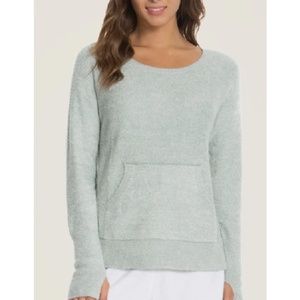 Barefoot Dreams CozyChic Lite Raglan Crew - Heathered Meadow Green